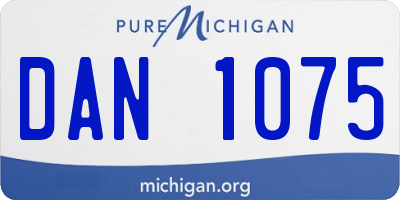 MI license plate DAN1075