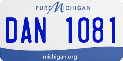 MI license plate DAN1081
