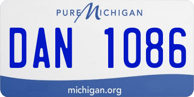 MI license plate DAN1086