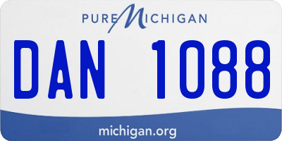 MI license plate DAN1088