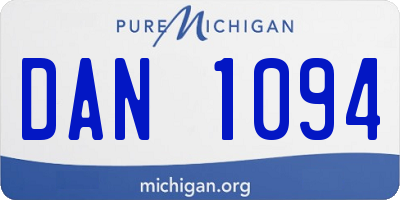 MI license plate DAN1094