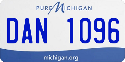 MI license plate DAN1096