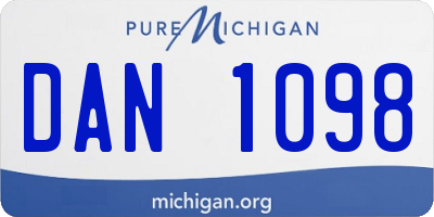 MI license plate DAN1098