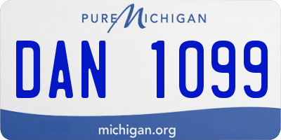 MI license plate DAN1099