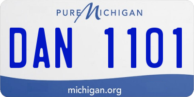 MI license plate DAN1101