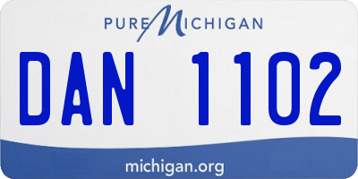 MI license plate DAN1102