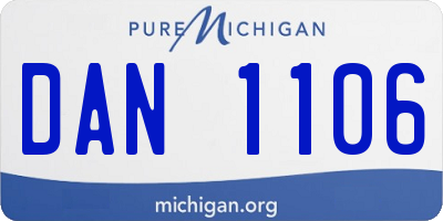 MI license plate DAN1106