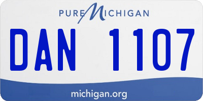 MI license plate DAN1107