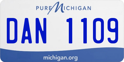 MI license plate DAN1109