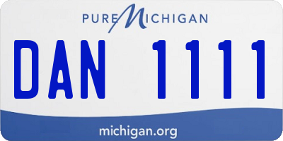 MI license plate DAN1111