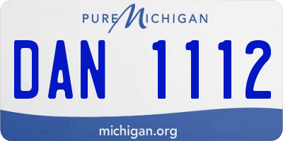 MI license plate DAN1112