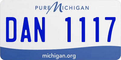 MI license plate DAN1117