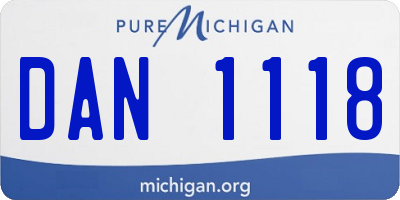 MI license plate DAN1118