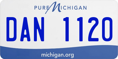 MI license plate DAN1120