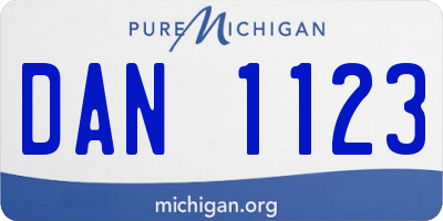 MI license plate DAN1123