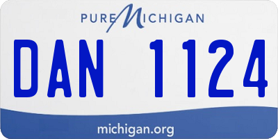 MI license plate DAN1124