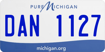 MI license plate DAN1127