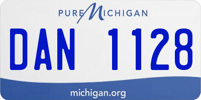 MI license plate DAN1128