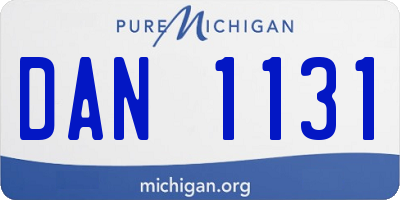MI license plate DAN1131