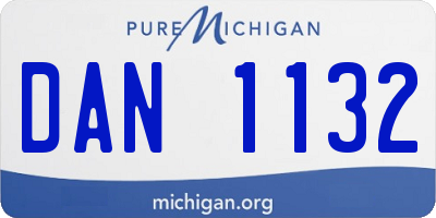 MI license plate DAN1132