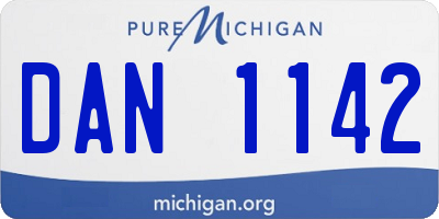 MI license plate DAN1142