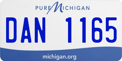 MI license plate DAN1165