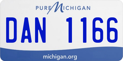 MI license plate DAN1166