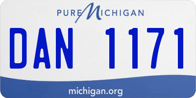 MI license plate DAN1171