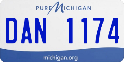 MI license plate DAN1174