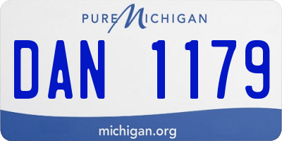 MI license plate DAN1179