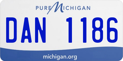 MI license plate DAN1186