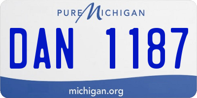 MI license plate DAN1187
