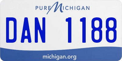 MI license plate DAN1188