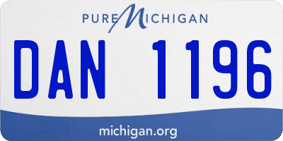 MI license plate DAN1196