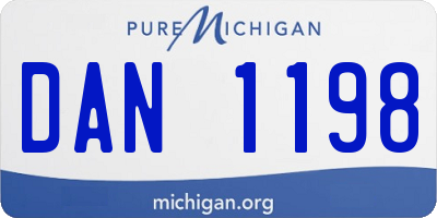 MI license plate DAN1198