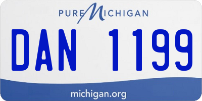 MI license plate DAN1199