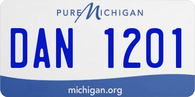 MI license plate DAN1201