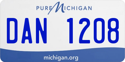 MI license plate DAN1208