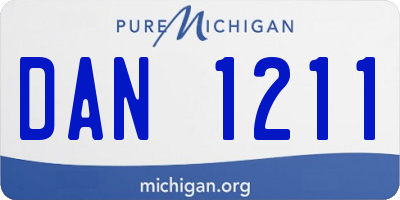 MI license plate DAN1211