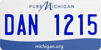 MI license plate DAN1215