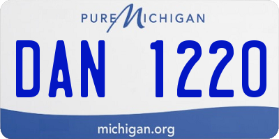 MI license plate DAN1220