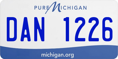 MI license plate DAN1226
