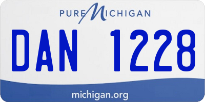 MI license plate DAN1228