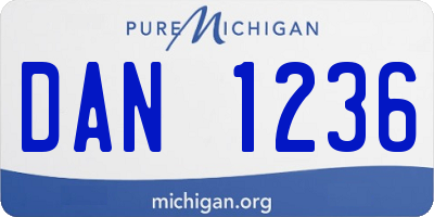 MI license plate DAN1236