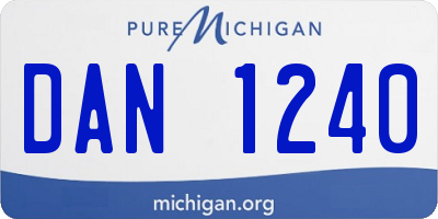 MI license plate DAN1240