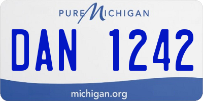 MI license plate DAN1242