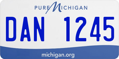 MI license plate DAN1245