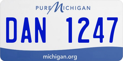 MI license plate DAN1247