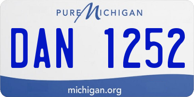 MI license plate DAN1252