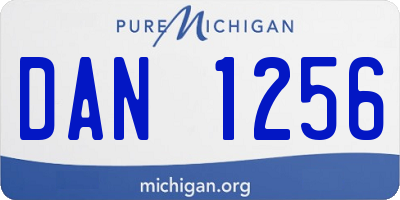 MI license plate DAN1256